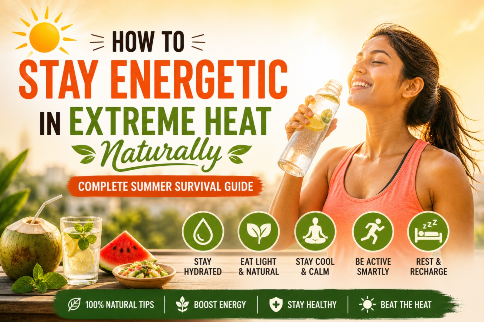 How to Stay Energetic in Extreme Heat Naturally (Complete Summer Survival Guide)